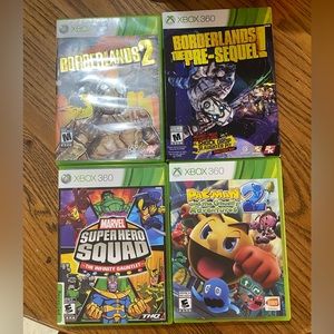 Xbox 360 Game Bundle Borderlands + Pac Man + Marvel Superhero
